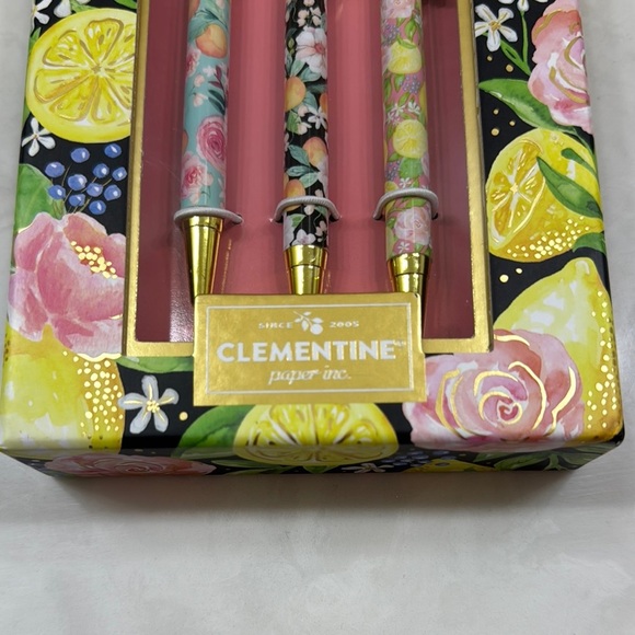 Clementine Floral Pen Set with Gold Accents New in Package - Picture 5 of 5
